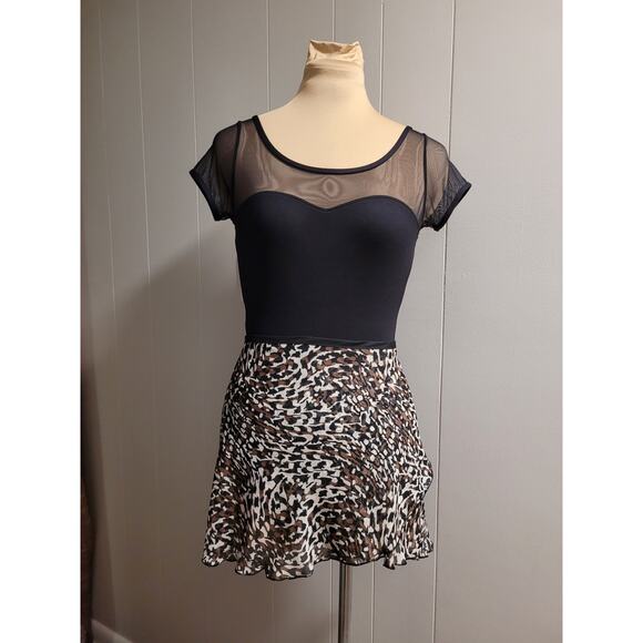 Jule Dancewear - Adult XL Leopard Print Ballet Wrap Skirt Chiffon Cotton Ribbons - Picture 1 of 7